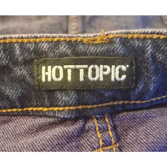 Hot Topic Women Large Purple Tinted Acid Wash Button Front Denim Skirt - Picture 6 of 9